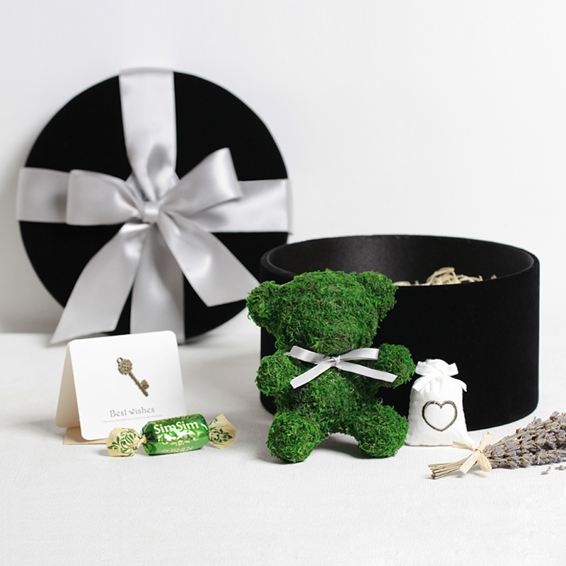 生日礼物情人节礼物无需养护苔藓小熊高档礼盒创意花礼顺丰包邮