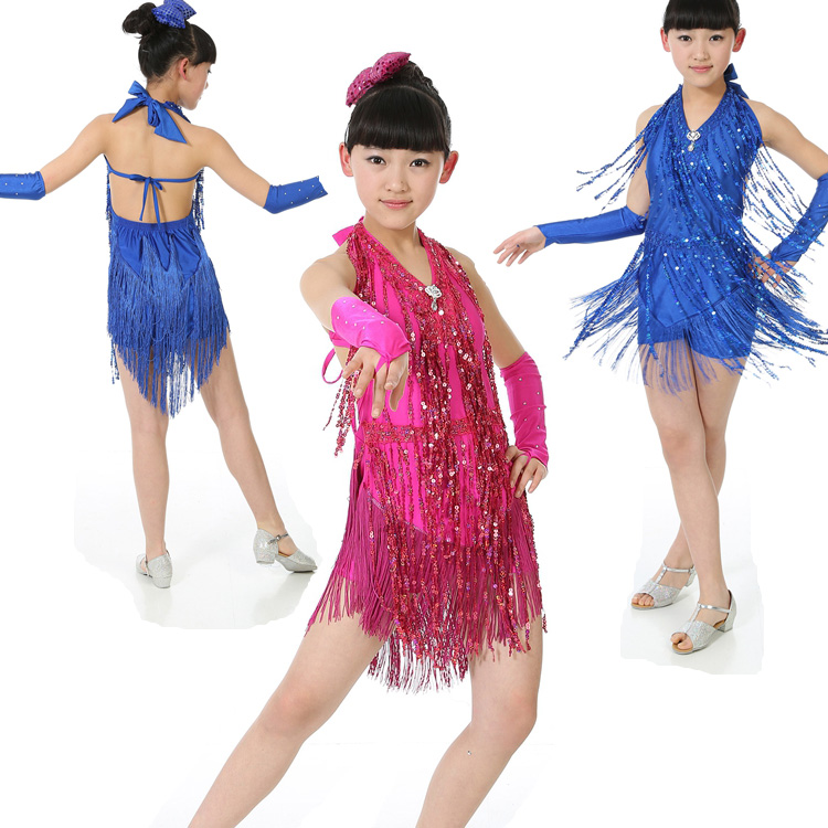 六一儿童节表演服装 拉丁舞肚皮舞比赛服长流苏 舞蹈服舞台服折扣优惠信息