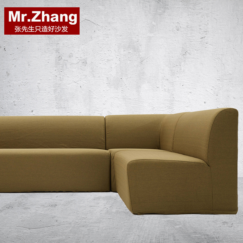 Mr.Zhang北欧宜家简约小户型拆洗麻布艺单人双人三人组合转角沙发