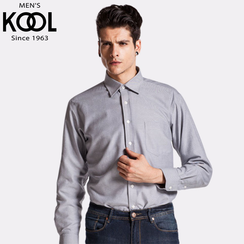 KOOL 2015新款男士带绒衬衫 商务休闲加厚加绒条纹小提花衬衣折扣优惠信息