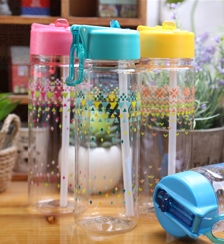成人宝宝水杯带吸管便携防漏 韩版创意学生塑料水杯带盖小清新折扣优惠信息
