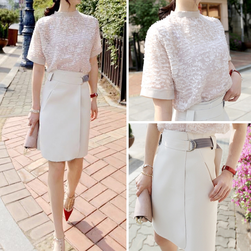 2016夏装新款名媛韩版雪纺连衣裙两件套短袖修身包臀裙时尚套装裙