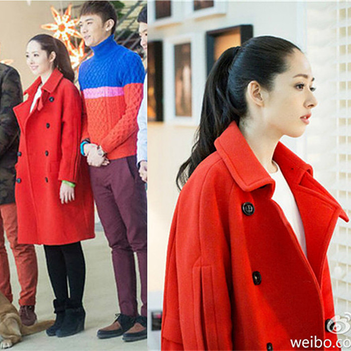 2015秋冬季韩版女装明星同款大码羊绒大衣时尚显瘦中长款毛呢外套