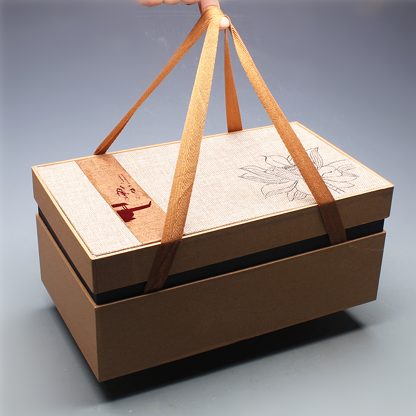 茶叶罐礼盒两个装 手提茶叶包装盒 茶叶袋 外包装 牛皮纸空礼品盒折扣优惠信息