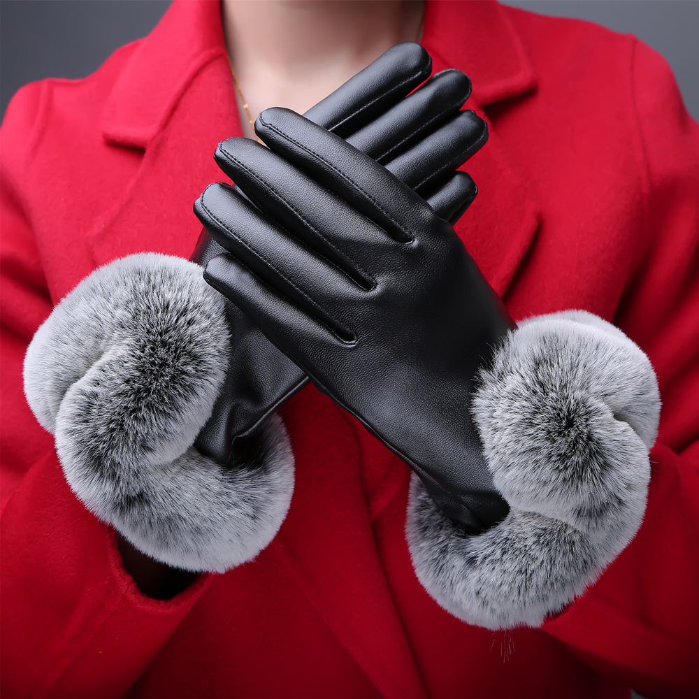 【天天特价】2015女士秋冬大獭兔毛皮手套保暖全触屏手套防寒加绒