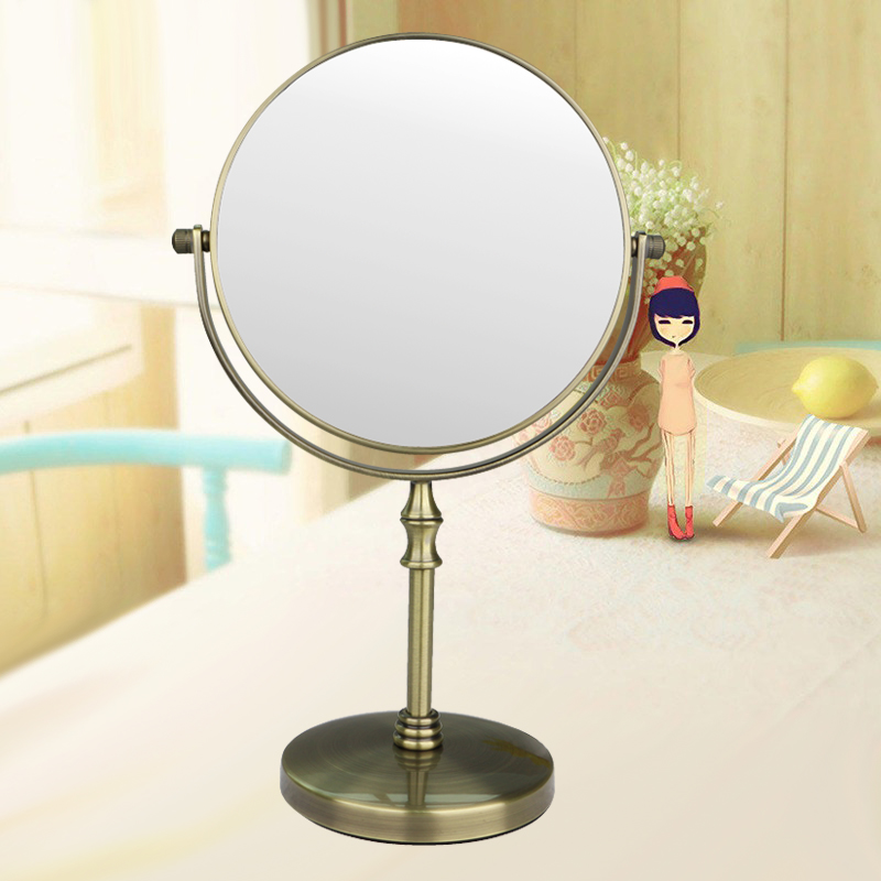 米乐佩斯梳妆镜子台式化妆镜美容镜双面镜便携镜复古放大欧式镜子折扣优惠信息
