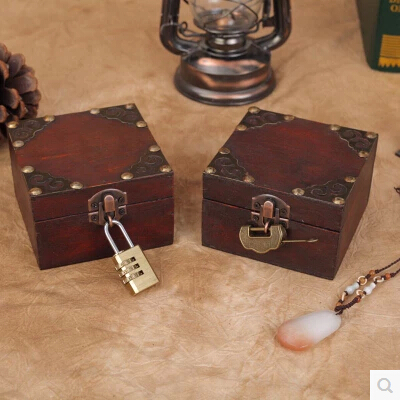 创意仿古小木盒子 欧式复古首饰盒手镯收纳盒礼品包装盒