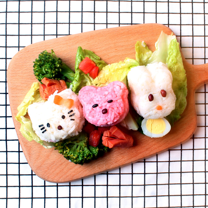 食品级饭团模具DIY做寿司便当工具卡通模宝宝最爱动物兔熊猫3件套