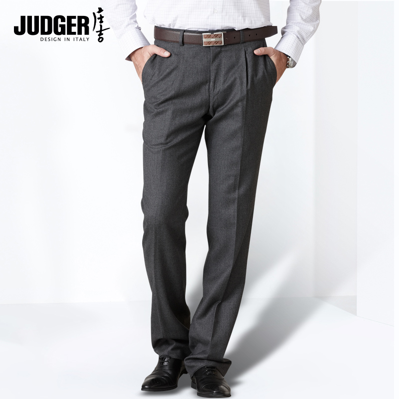 JUDGER/庄吉男西装裤 纯羊毛单褶韩版商务正装免烫西装裤子