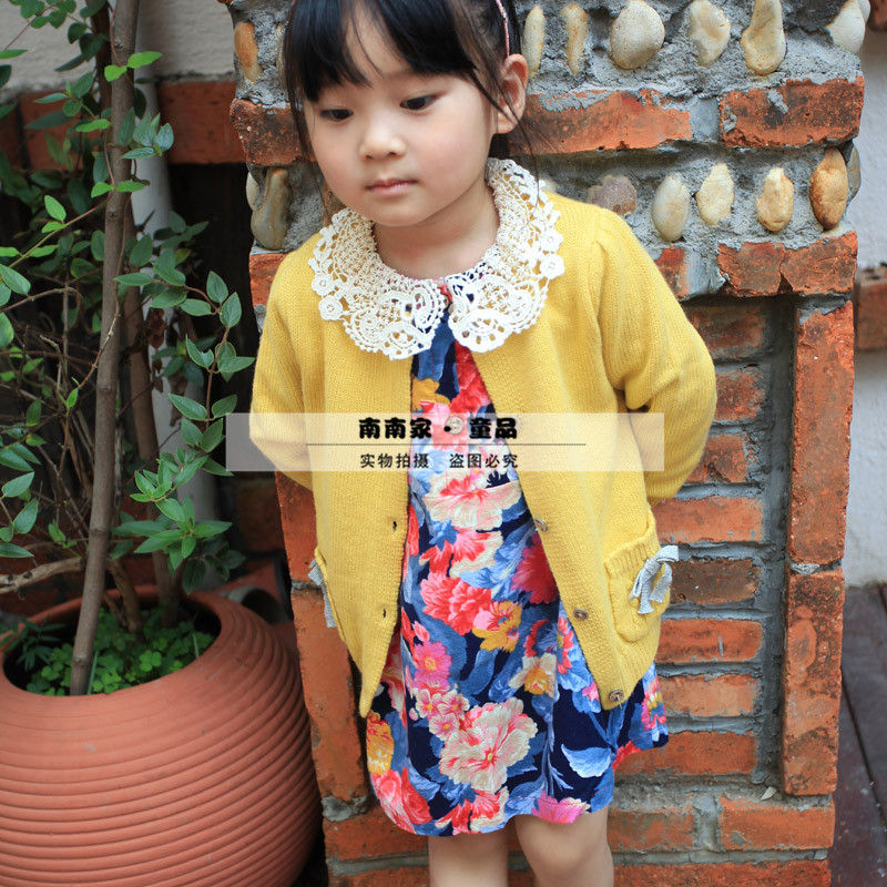 Mi Ni Sailing 2015秋季新款韩国女童甜美可爱口袋开衫外套