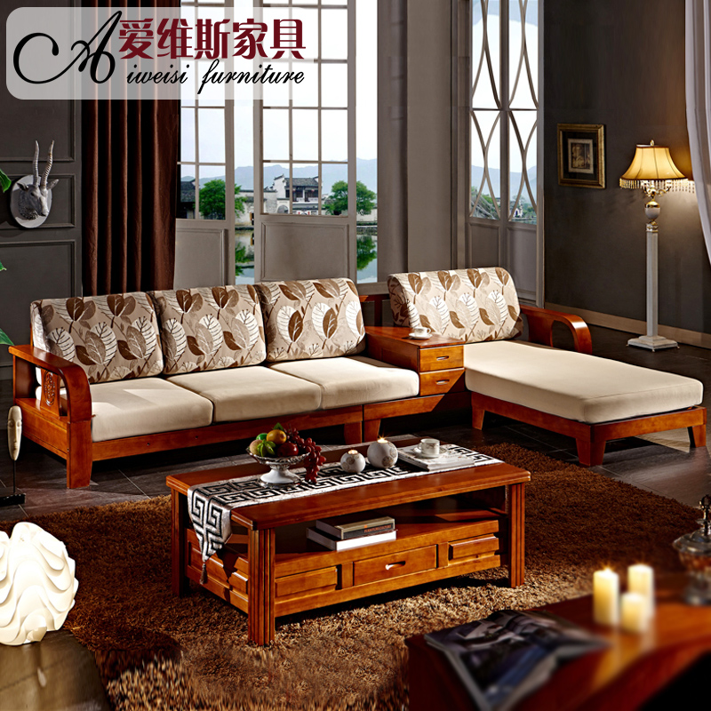 高端橡木纯实木沙发组合 客厅沙发家具特价中式厚重实木沙发包邮