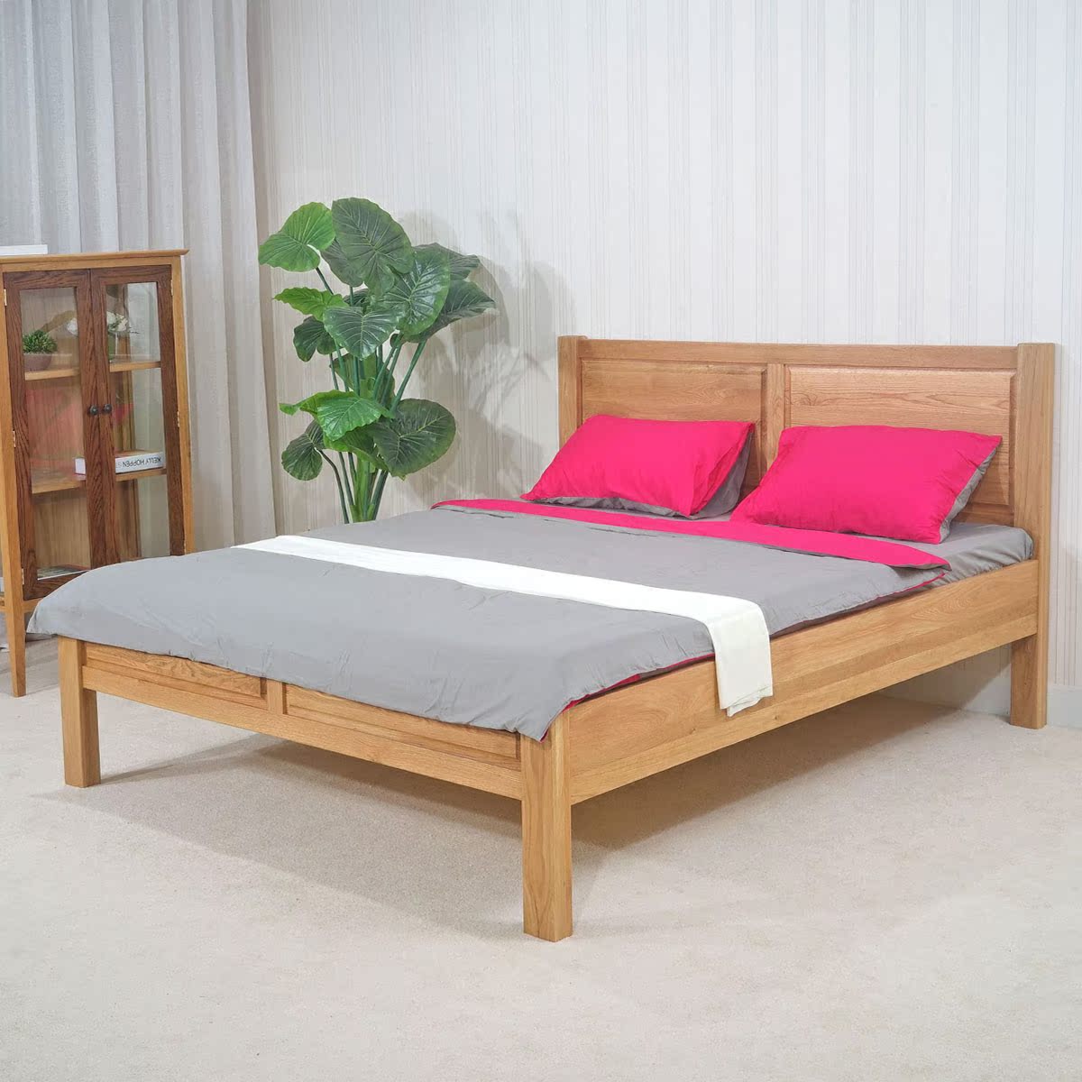 现代日式欧式纯实木床进口白橡木卧室家具环保双人床1.5米1.8米折扣优惠信息