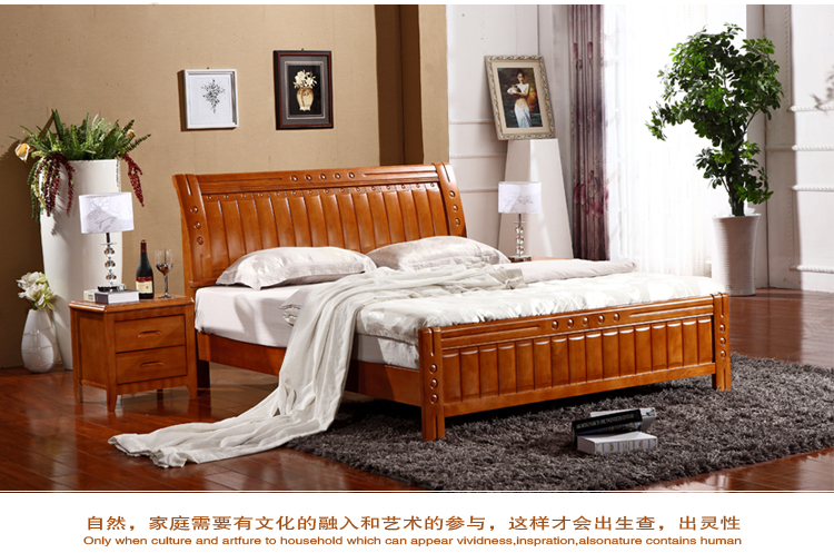 简约现代 中式1.8米实木床 橡木床 双人床婚床 可定做厂家直销床