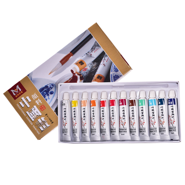 美邦 12色6ml画家专用国画颜料套装 专业国画颜料高品质国画颜料折扣优惠信息