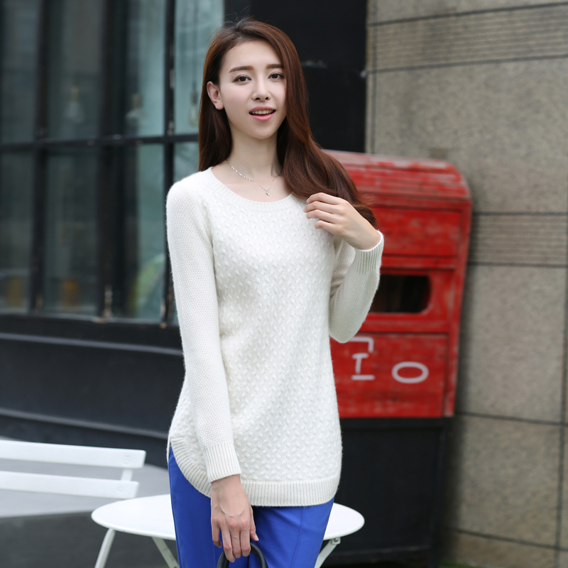 2015新款韩版羊绒衫 女纯山羊绒 套头打底毛衣 圆领开司米
