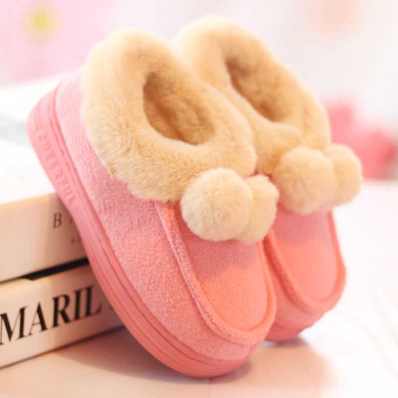 亲子鞋 冬季儿童棉拖鞋包跟居家保暖男女童宝宝高帮棉鞋厚底1-3岁