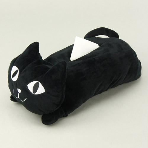 日本正品代现货正品客厅 卫生间 车用可爱黑色猫咪纸巾盒套
