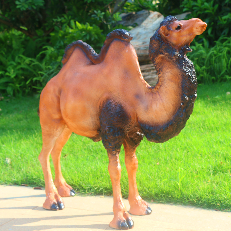 户外大型公园仿真动物雕塑花园园林装饰骆驼树脂工艺品动物园摆件
