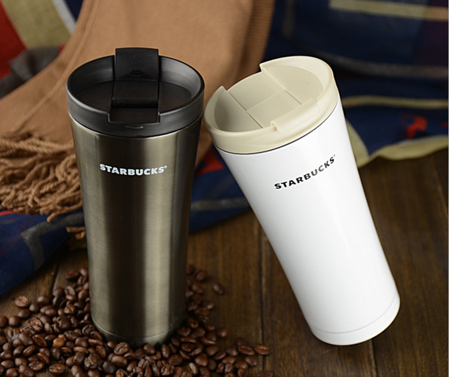 创意星巴克同款咖啡杯不锈钢真空保温杯可印制LOGO商务办公杯包邮