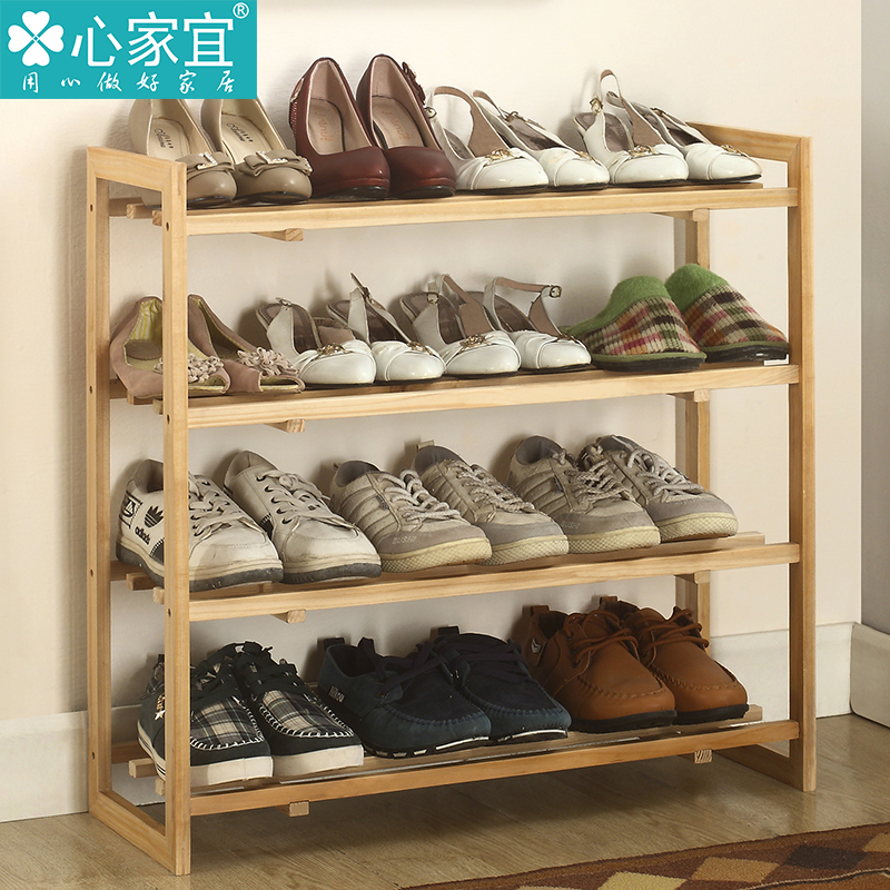 木质鞋架四层宜家环保储物柜鞋柜特价多层防尘换鞋凳收纳架组装