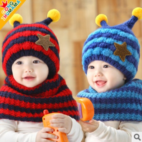 韩版儿童帽子婴儿帽子秋冬男女宝宝帽子加绒护耳帽子婴幼儿帽子