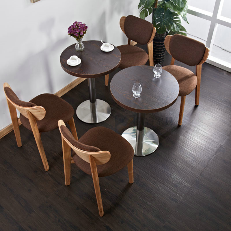 实木西餐厅桌椅组合咖啡厅餐桌椅甜品店洽谈桌茶餐厅桌椅厂家直销