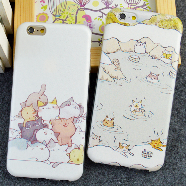 日系动漫卡通苹果iPhone6 plus手机壳5s透明硅胶软外套可爱萌猫咪