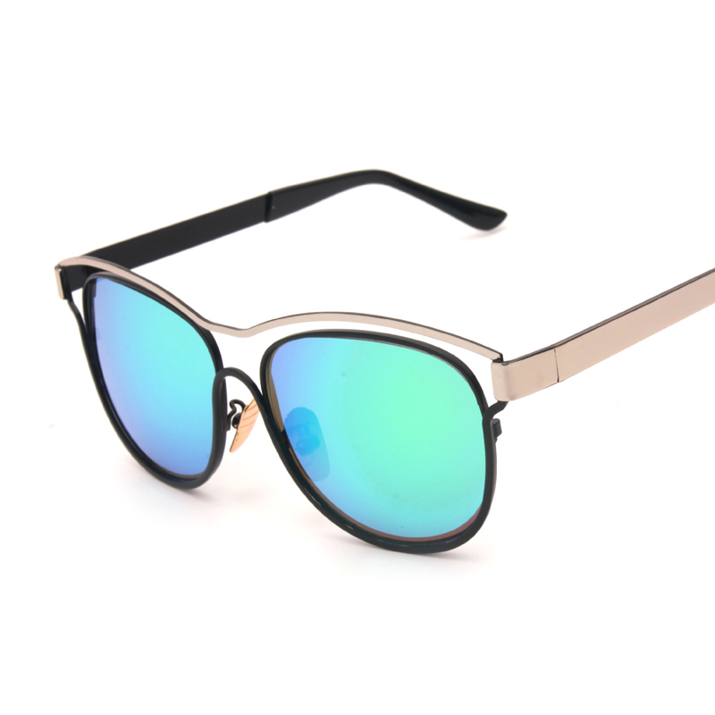 2015新款时尚潮牌金属镂空框太阳镜 男女同款炫彩彩膜墨镜眼镜