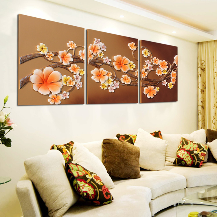 客厅装饰画沙发背景画现代简约挂画立体树脂浮雕画壁画墙画四叶草
