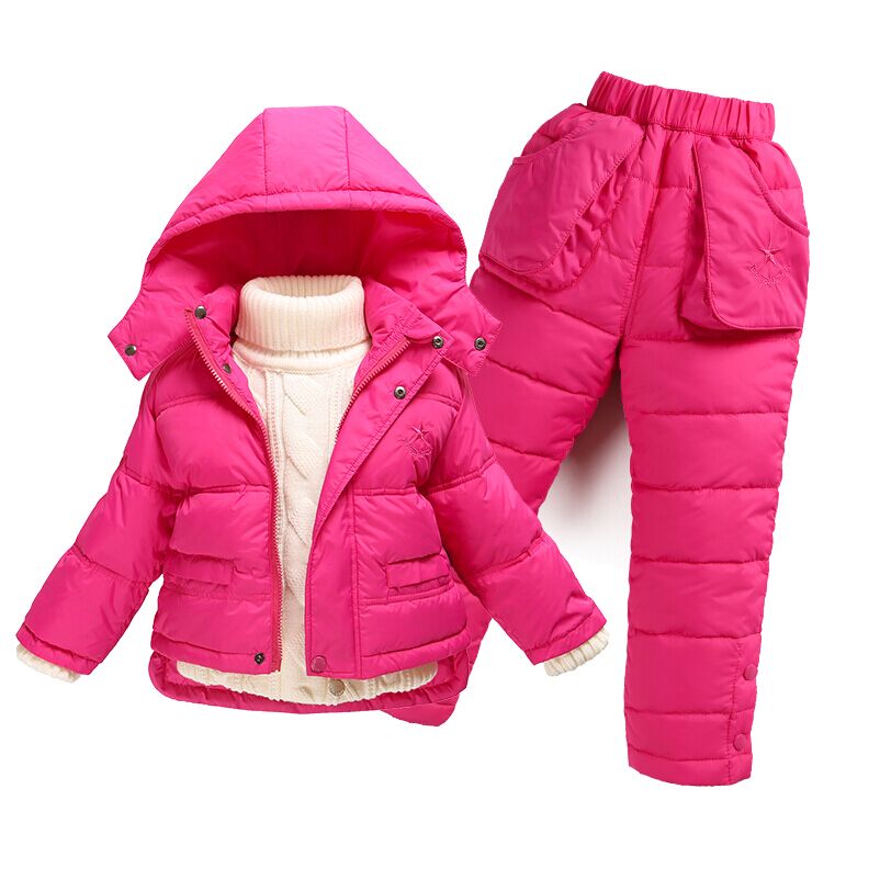 2015新款儿童羽绒服套装男童女童羽绒加厚外套短款滑雪服冬装新款