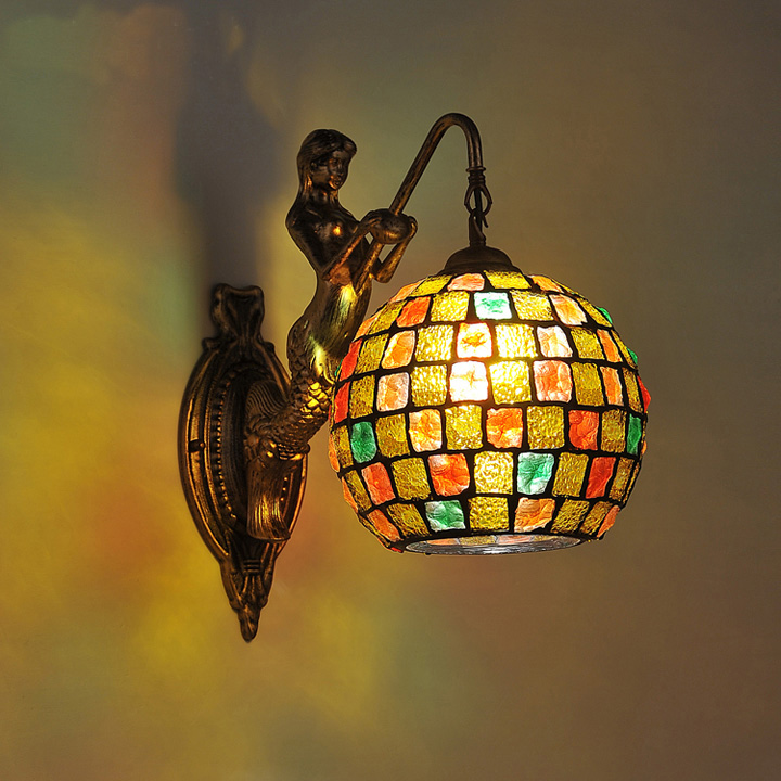 美人鱼壁灯 欧式地中海波西米亚客厅阳台吧台床头灯镜前灯玄关灯折扣优惠信息