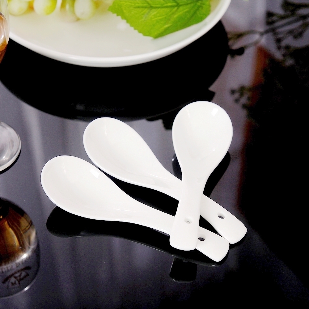 特价米饭勺子陶瓷器骨瓷餐具套装勺子小汤勺调羹饭勺汤匙饭匙量勺