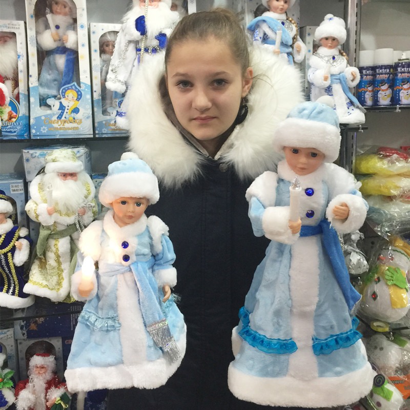 创意圣诞节礼物唱俄语歌摇头带灯电动雪姑娘娃娃圣诞节日礼品包邮折扣优惠信息