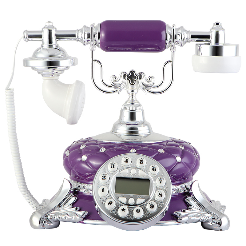佳话坊陶瓷仿古电话机座机 紫色白色电话机特价电话座机dhj