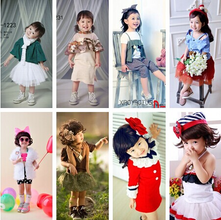 2015新款韩版批发小女孩儿童摄影服装影楼服装照相拍照服装服饰