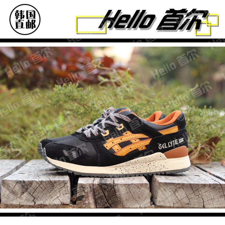 【Hello】Asics亚瑟士男鞋H5D0Y-907跑步鞋黑金运动鞋复古女鞋