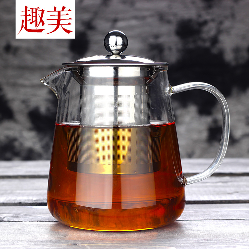 耐热玻璃茶壶 透明泡茶壶 红茶茶具过滤花茶壶茶水壶可加热冲茶器