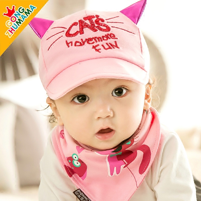 婴儿帽子3-6-12个月春秋宝宝鸭舌帽纯棉帽子1-2岁男女童夏遮阳帽