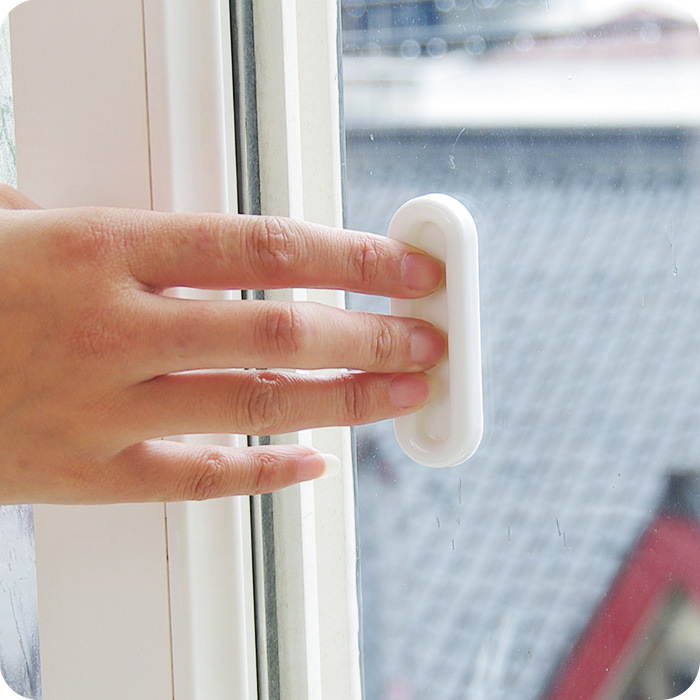 多用途门窗开窗辅助拉手器4个装 简约强力胶贴窗户安全门拉手