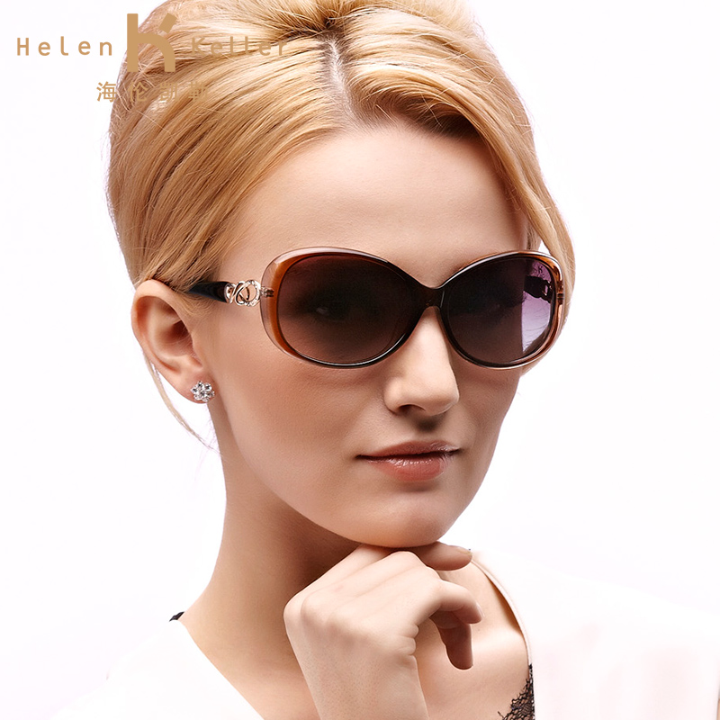 正品海伦凯勒太阳镜女士彩色偏光驾驶镜高档墨镜潮款特包邮 H1310
