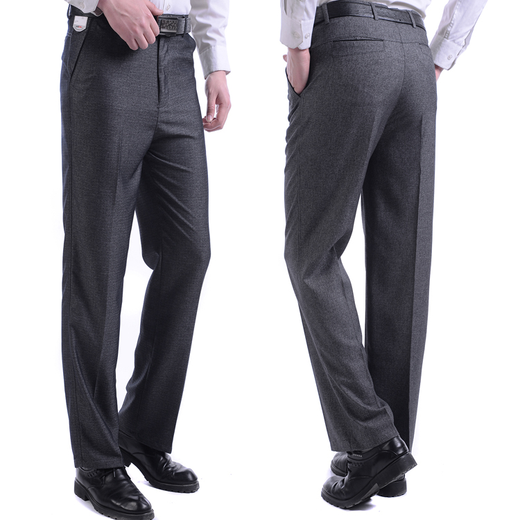 2015新款男士西裤 中年夏季商务正装薄款西装裤 桑蚕丝免烫西裤