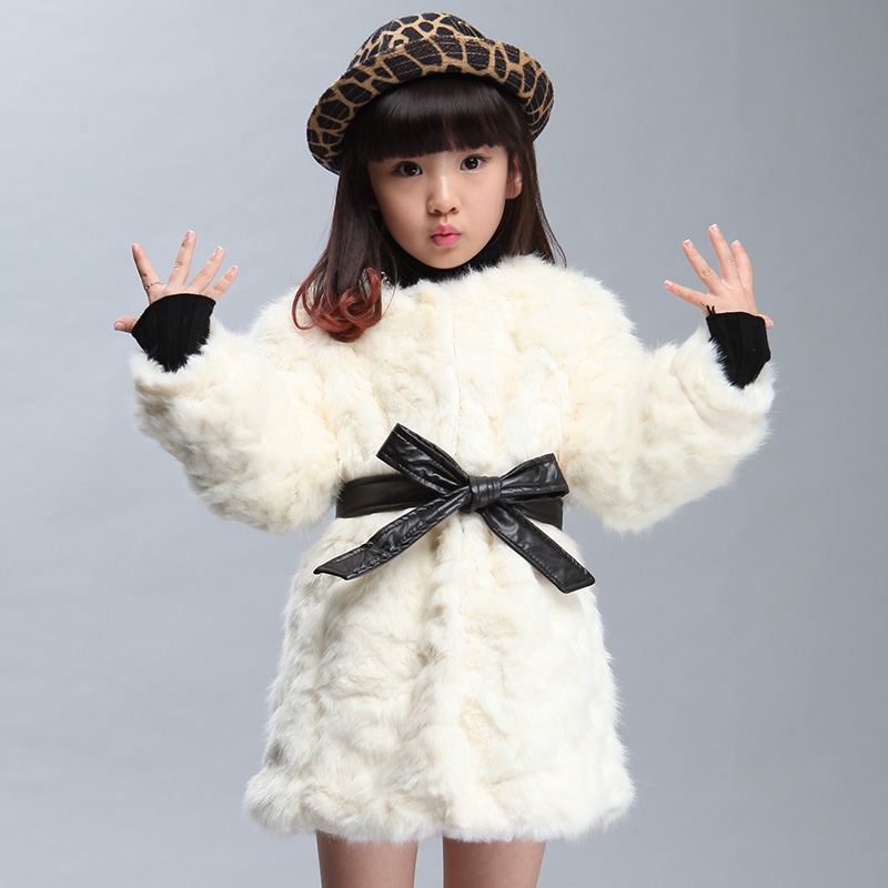 2015新款冬季女童装中长款仿皮草外套大儿童毛毛衣公主加厚棉衣潮