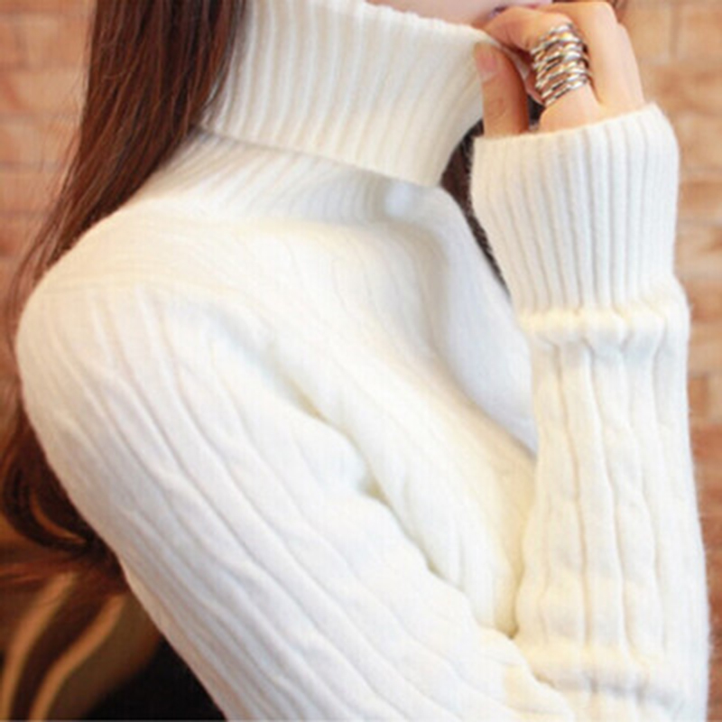 麻花高领毛衣女2016冬季新品韩版修身套头长袖打底加厚针织衫外套