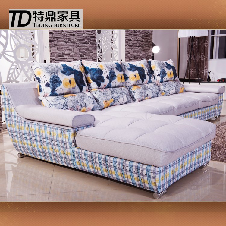 新款欧式布艺沙发组合3米转角L型客厅家具文字艺样沙发可拆洗宜家
