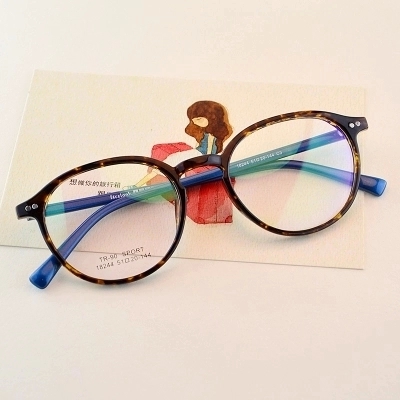 韩国复古文艺清新tr90眼镜架磨砂豹纹圆大框配近视眼镜框全框镜架
