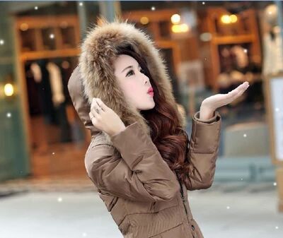 2015冬季新款特价韩版加厚高端羽服女中长款修身大毛领女装外套潮