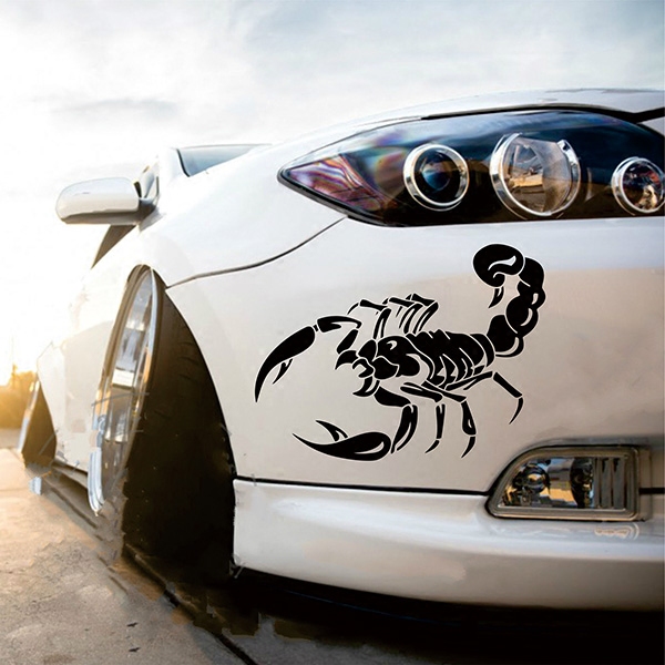 蝎子车头机盖贴汽车装饰贴纸灯眉保险杠遮盖划痕防水车贴个性改装