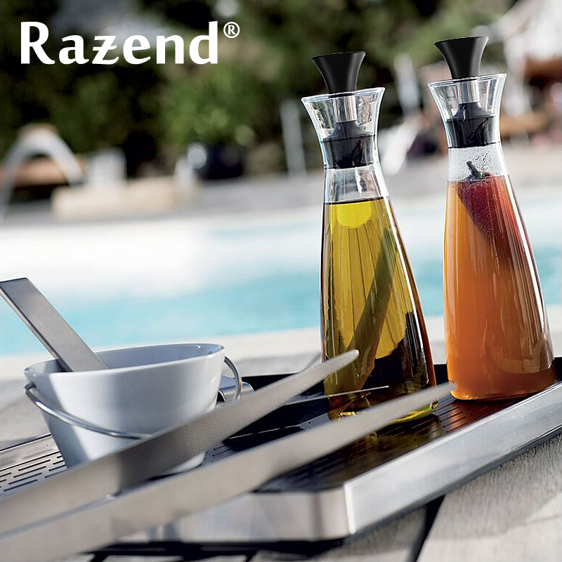 RAZEND/ 创意玻璃油壶套装防漏酱油醋瓶厨房 油瓶调味瓶500ml套装