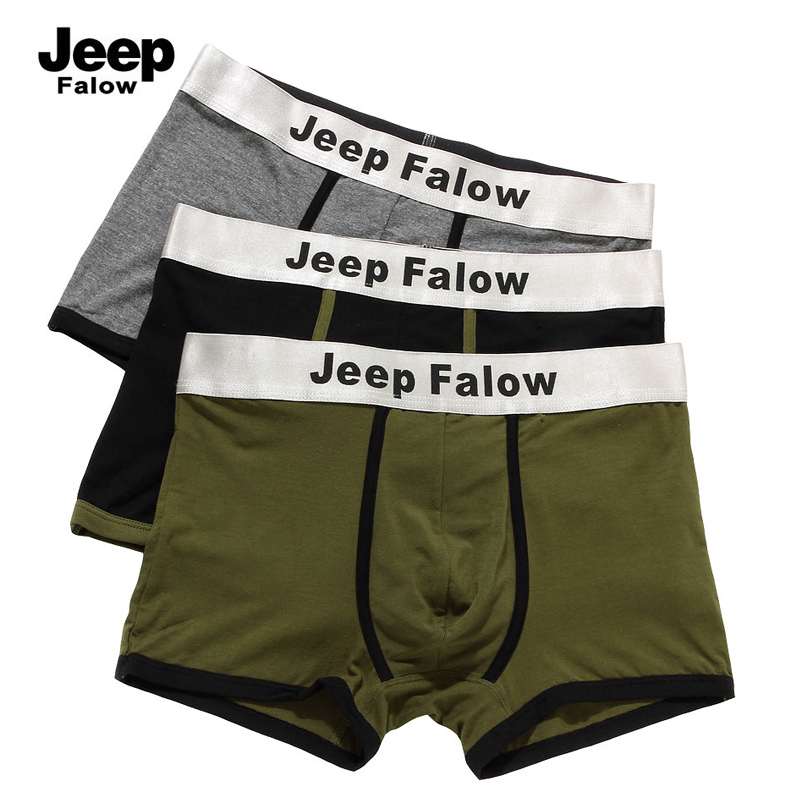 2015正品jeep Falow男裤内裤男平角天然纤维内裤加肥加大码男短裤折扣优惠信息