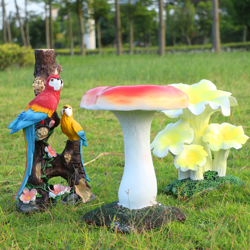 别墅庭院摆件仿真植物蘑菇树脂工艺品花园装饰品园林雕塑婚庆道具折扣优惠信息